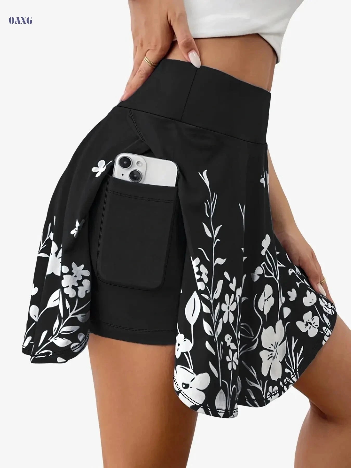 Fashionable Floral Print Yoga Pants - Comfortable Elastic Waistband   OAXG 