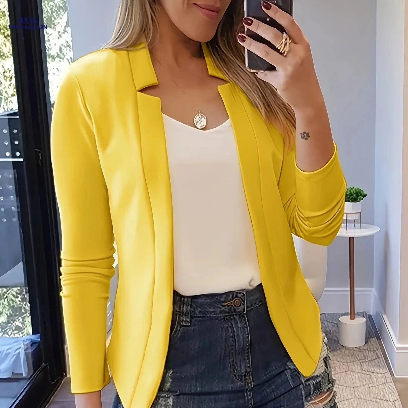 Fashionable Long-Sleeve Solid Color Cardigan for Women - Casual Style   OAXG 