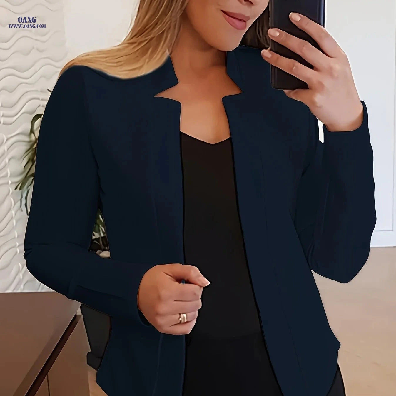 Fashionable Long-Sleeve Solid Color Cardigan for Women - Casual Style   OAXG 