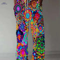 Fashionable Men's Loose Straight-Leg Pants - Unique Print Casual Trousers   OAXG Mixed Color / FR M