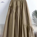 Fashionable Mid-Length Drawstring Skirt - Elegant Polyester for All Seasons   OAXG Khaki / Asian S