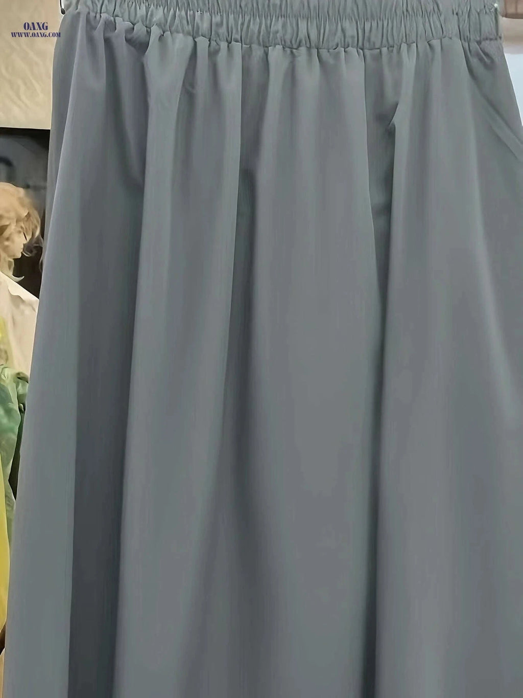 Fashionable Mid-Length Drawstring Skirt - Elegant Polyester for All Seasons   OAXG 