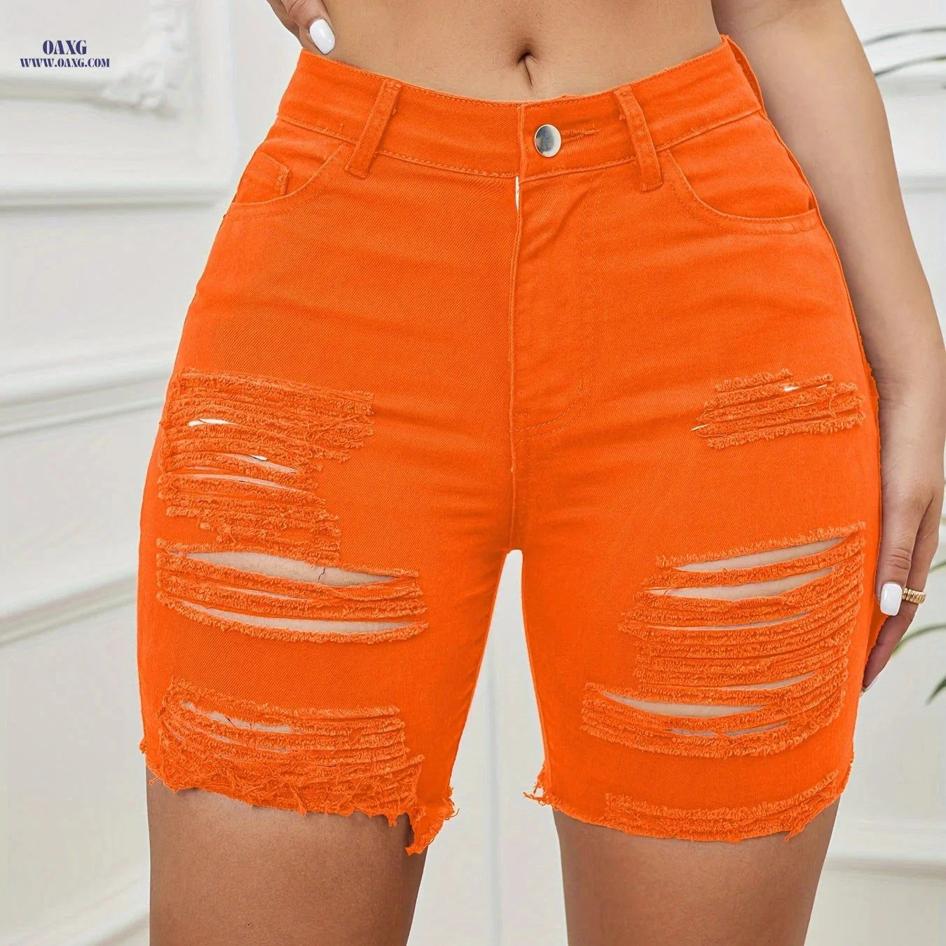 Fashionable Summer Women’s Ripped Denim Shorts - Stylish Colors   OAXG 