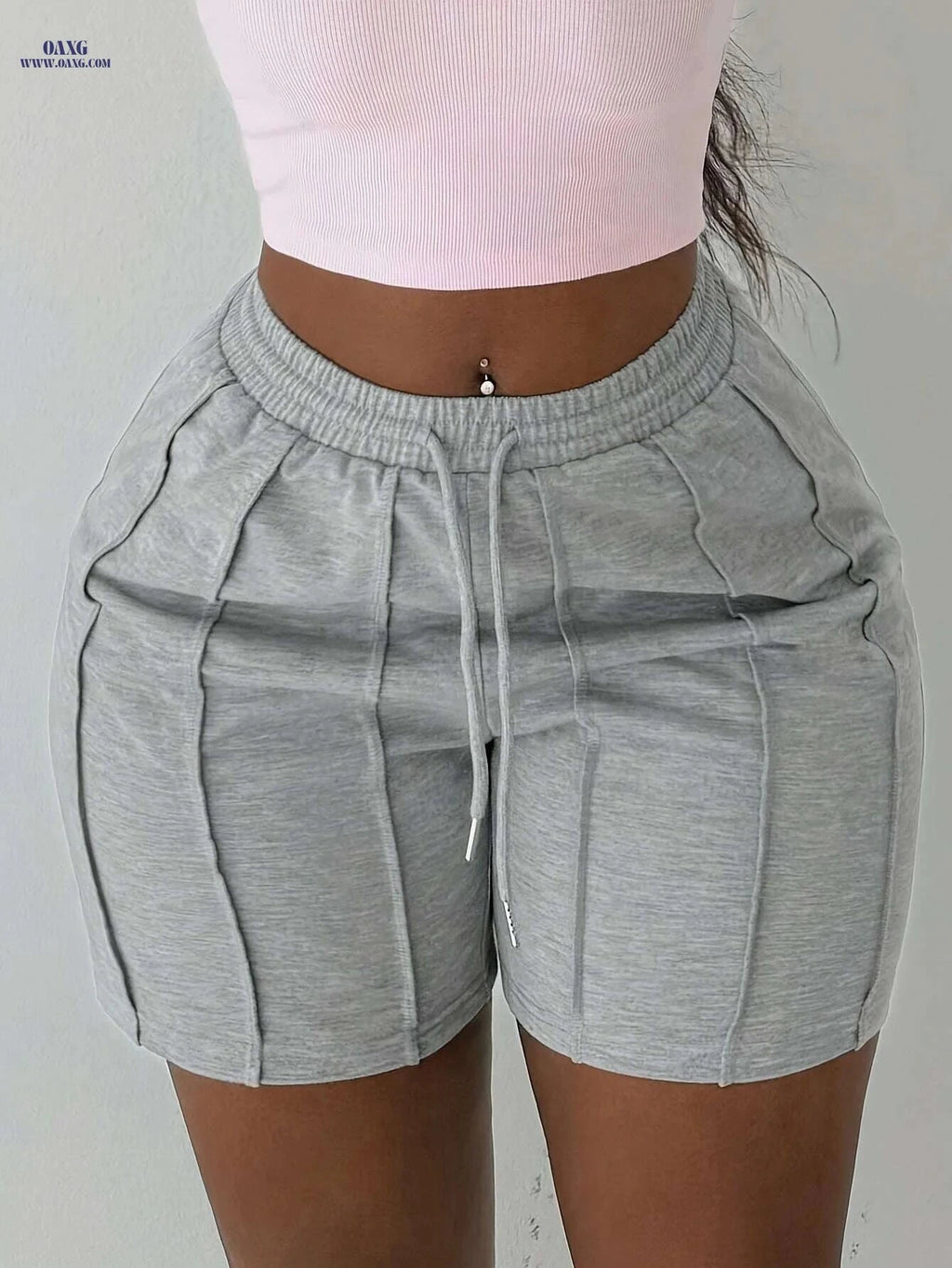 Fashionable Women's Drawstring Shorts - Casual Spring/Summer Style   OAXG 