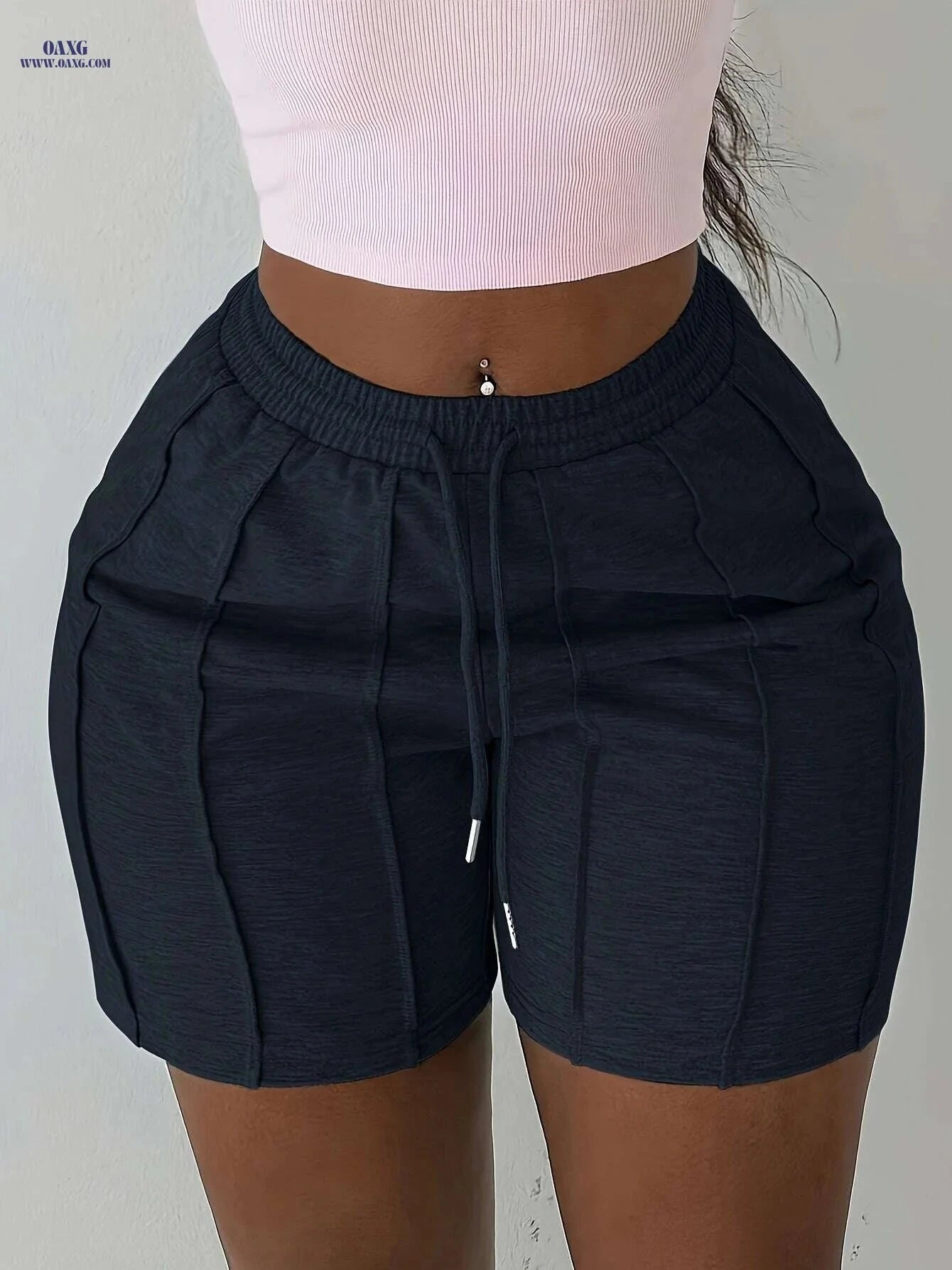 Fashionable Women's Drawstring Shorts - Casual Spring/Summer Style   OAXG 