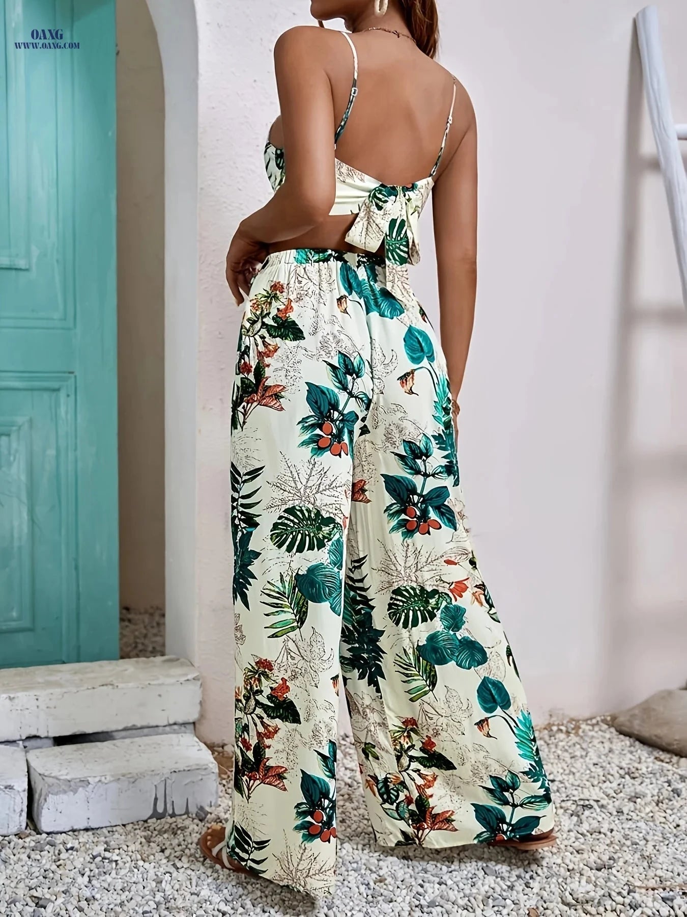 Floral Botanical Print Camisole Set - Perfect for Spring/Summer Style   OAXG 
