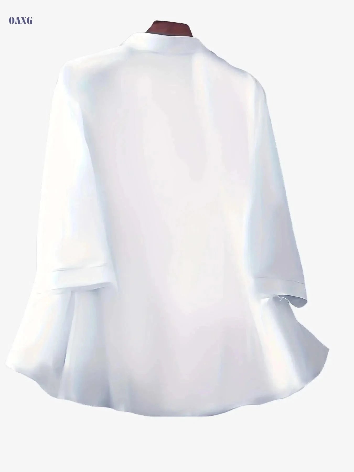 Floral Embroidery Blouse - Casual 3/4 Sleeve Chiffon for Spring   OAXG 