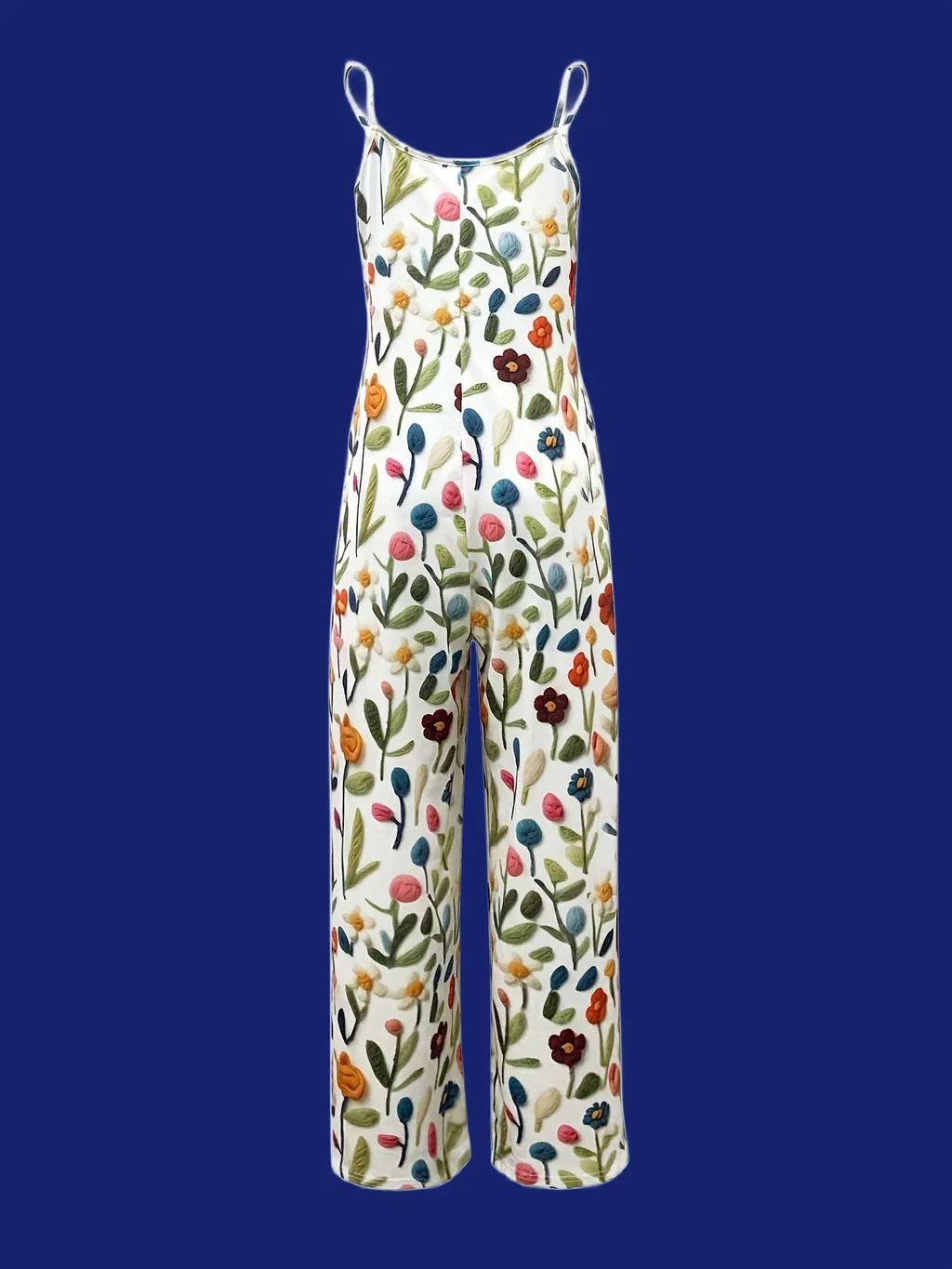 Floral Print Pleated Jumpsuit for Women - Sleeveless with Pockets   OAXG Milky / S