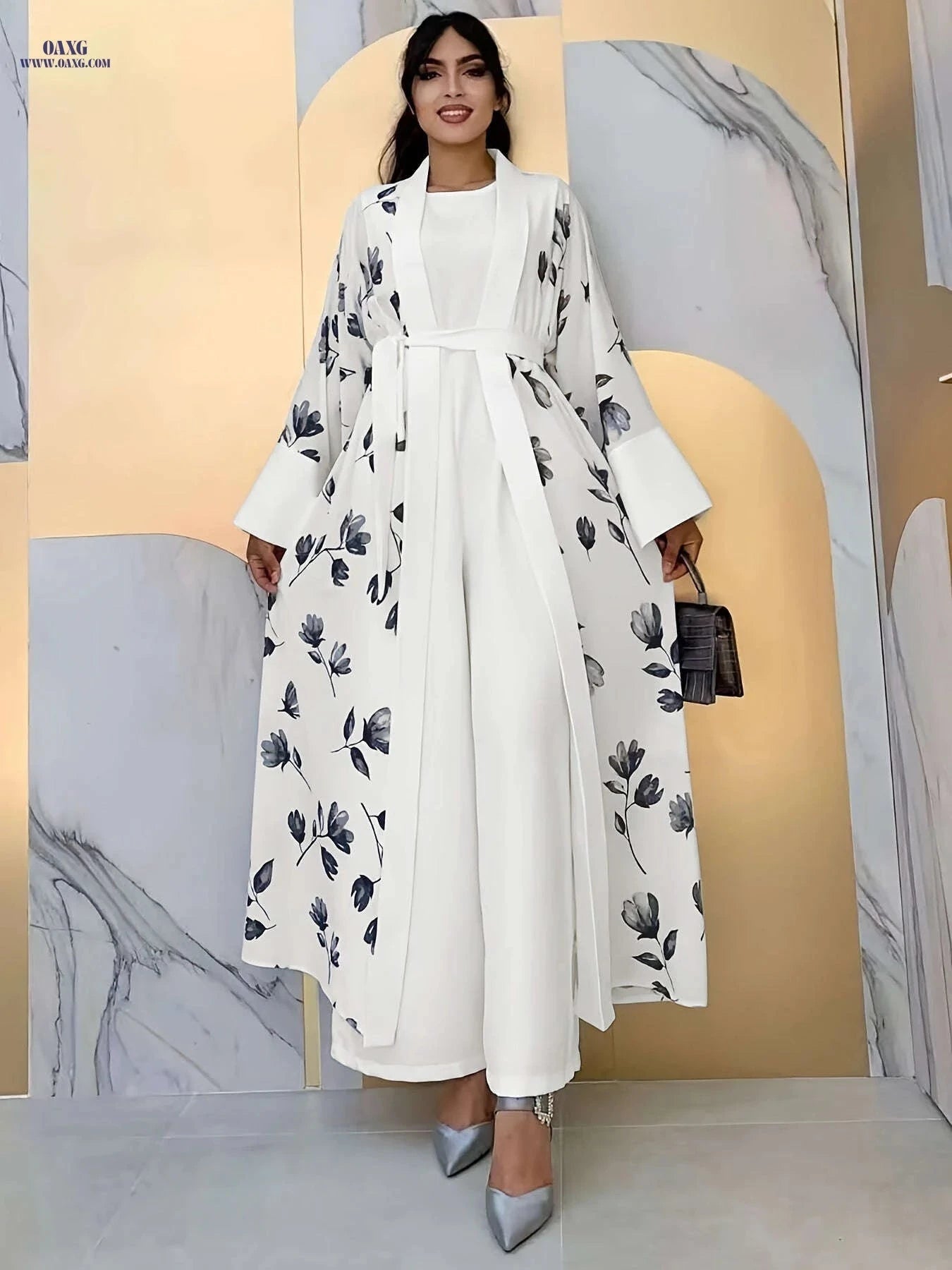 Floral Print Two-Piece Jumpsuit Set for Women - Casual Style   OAXG 