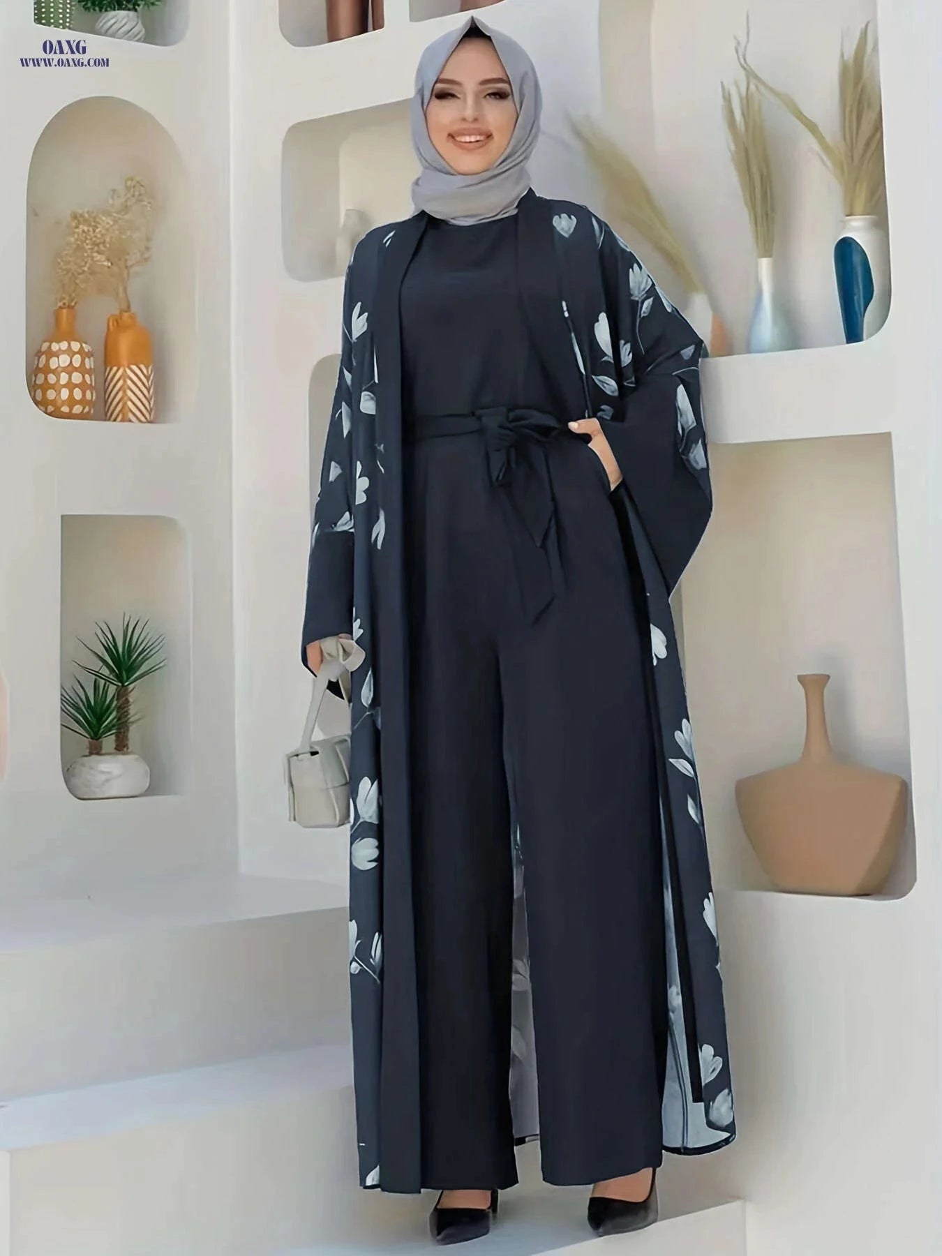 Floral Print Two-Piece Jumpsuit Set for Women - Casual Style   OAXG 
