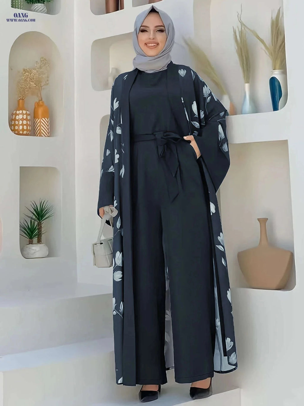Floral Print Two-Piece Jumpsuit Set for Women - Casual Style   OAXG 