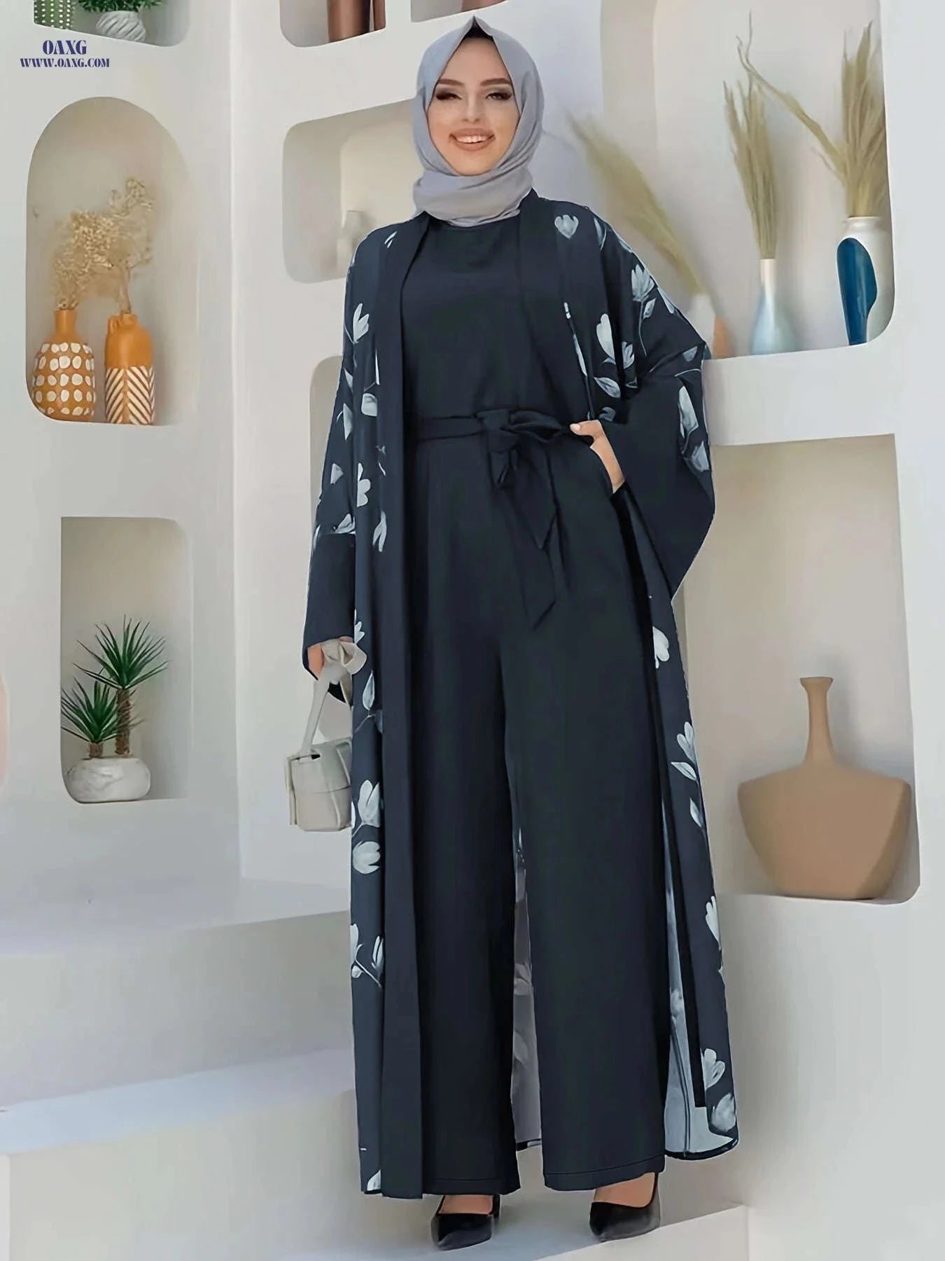 Floral Print Two-Piece Jumpsuit Set for Women - Casual Style   OAXG 
