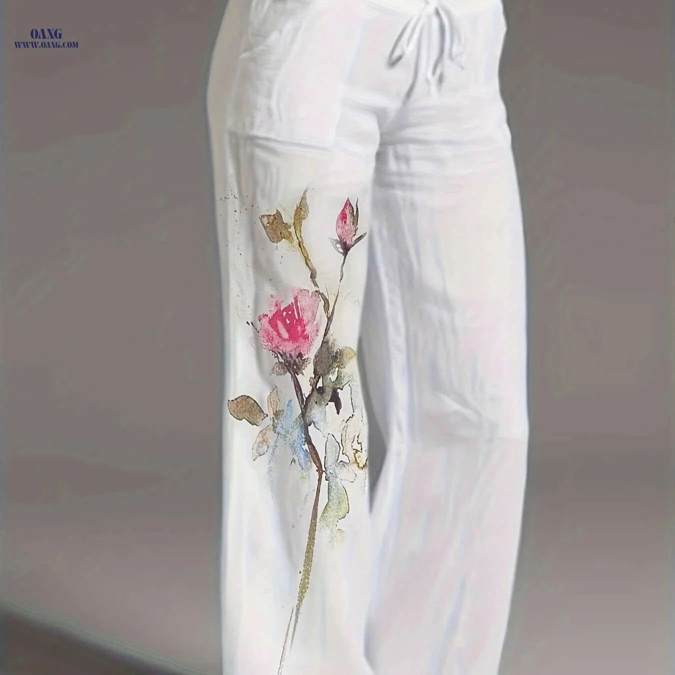 Floral Print Wide Leg Pants - Elegant Casual Women's Clothing   OAXG 