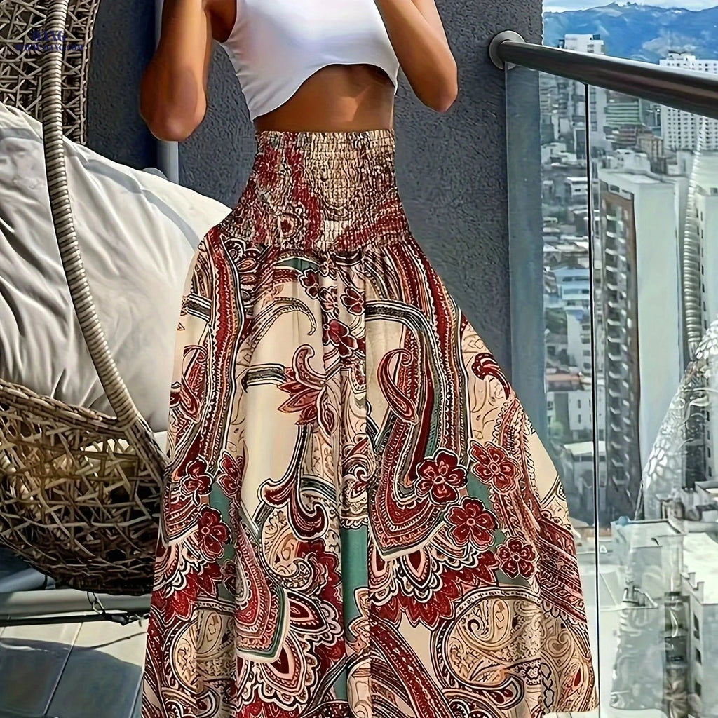 Floral Printed Skirt for Spring/Summer - 95% Polyester, Comfortable Fit   OAXG 