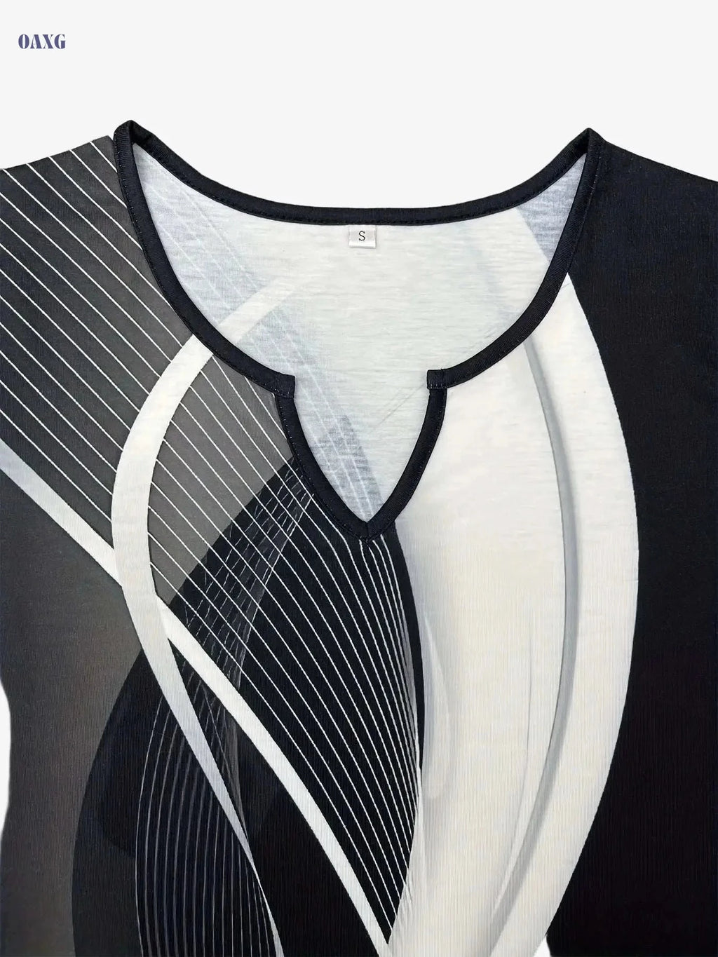 Floral V-Neck Long-Sleeve T-Shirt - Casual Spring & Summer Style   OAXG 