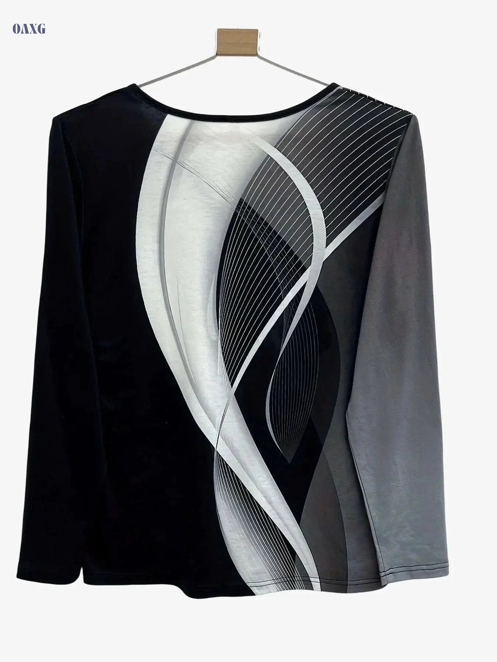 Floral V-Neck Long-Sleeve T-Shirt - Casual Spring & Summer Style   OAXG Mixed Color / S