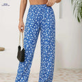 Floral Wide-leg Pants for Women - Comfortable, Breathable Casual Style   OAXG 