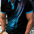 Flowing Light Men's Short-Sleeved Polo Shirt - Casual & Versatile   OAXG Soot Black / FR M