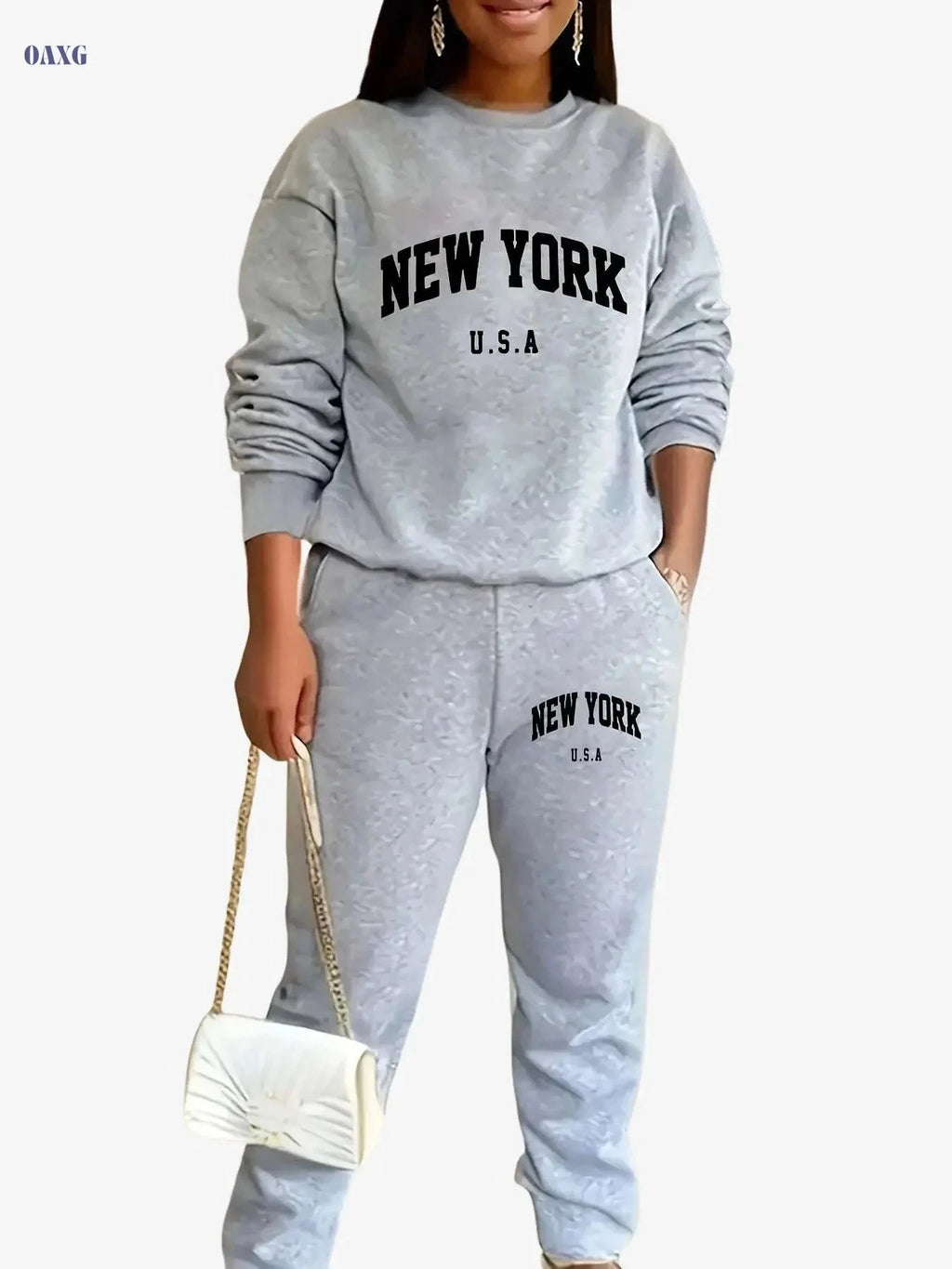 FLS1021WN10 Women's Fleece Hoodie Set - Autumn Fashion Casual Wear   OAXG Black / S