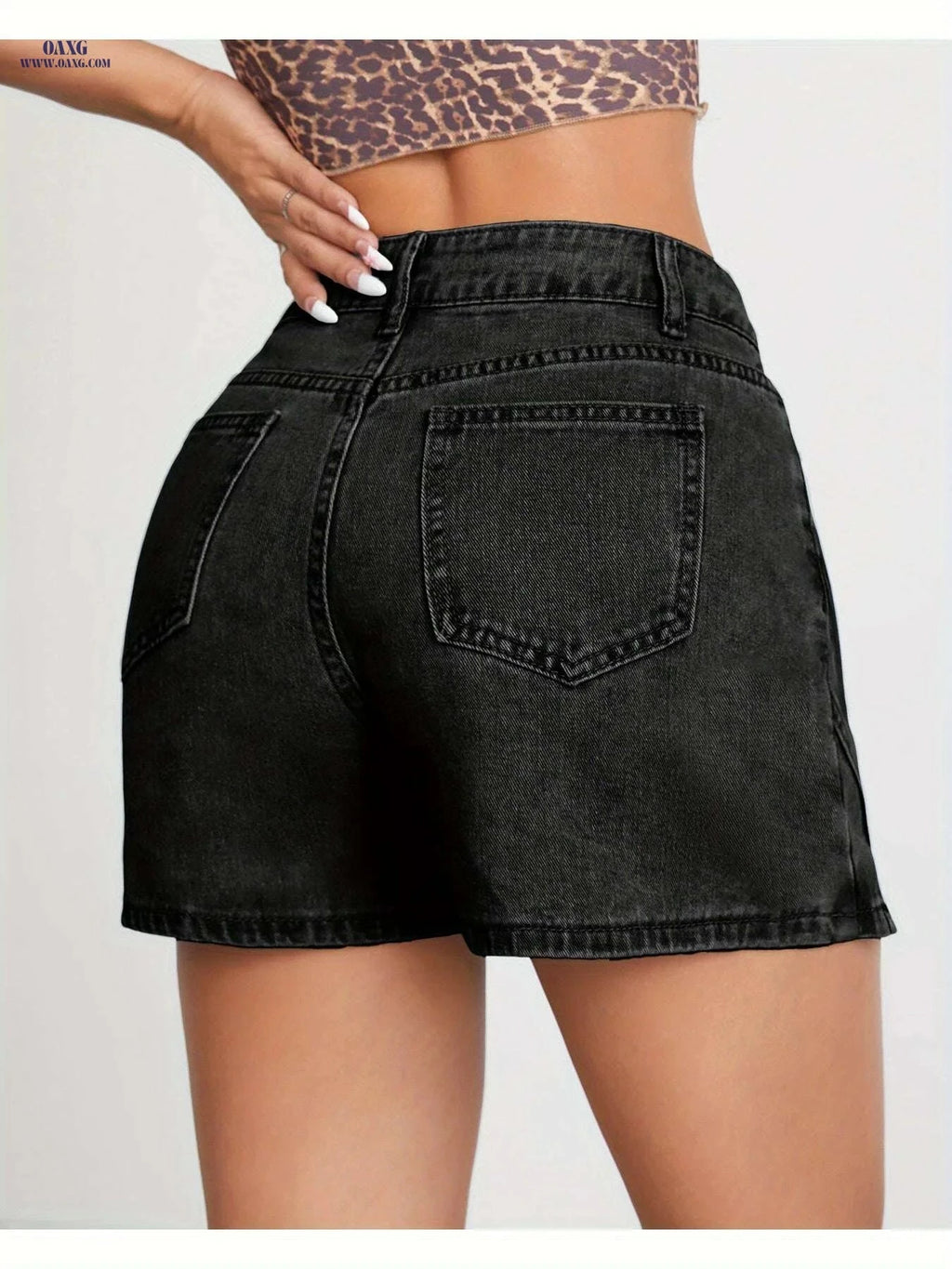 FLVSUN High Waisted Denim Skorts - Vintage Mini Shorts with Slit   OAXG 