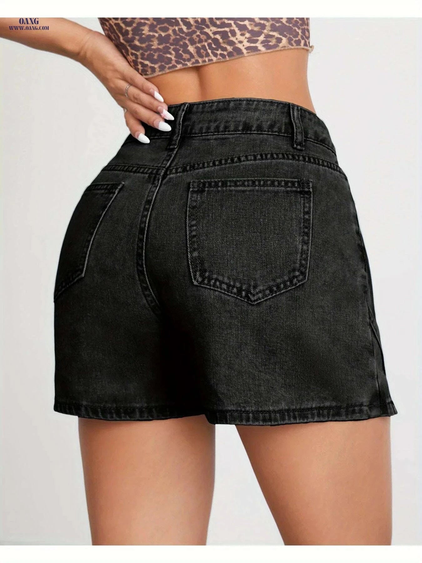 FLVSUN High Waisted Denim Skorts - Vintage Mini Shorts with Slit   OAXG 