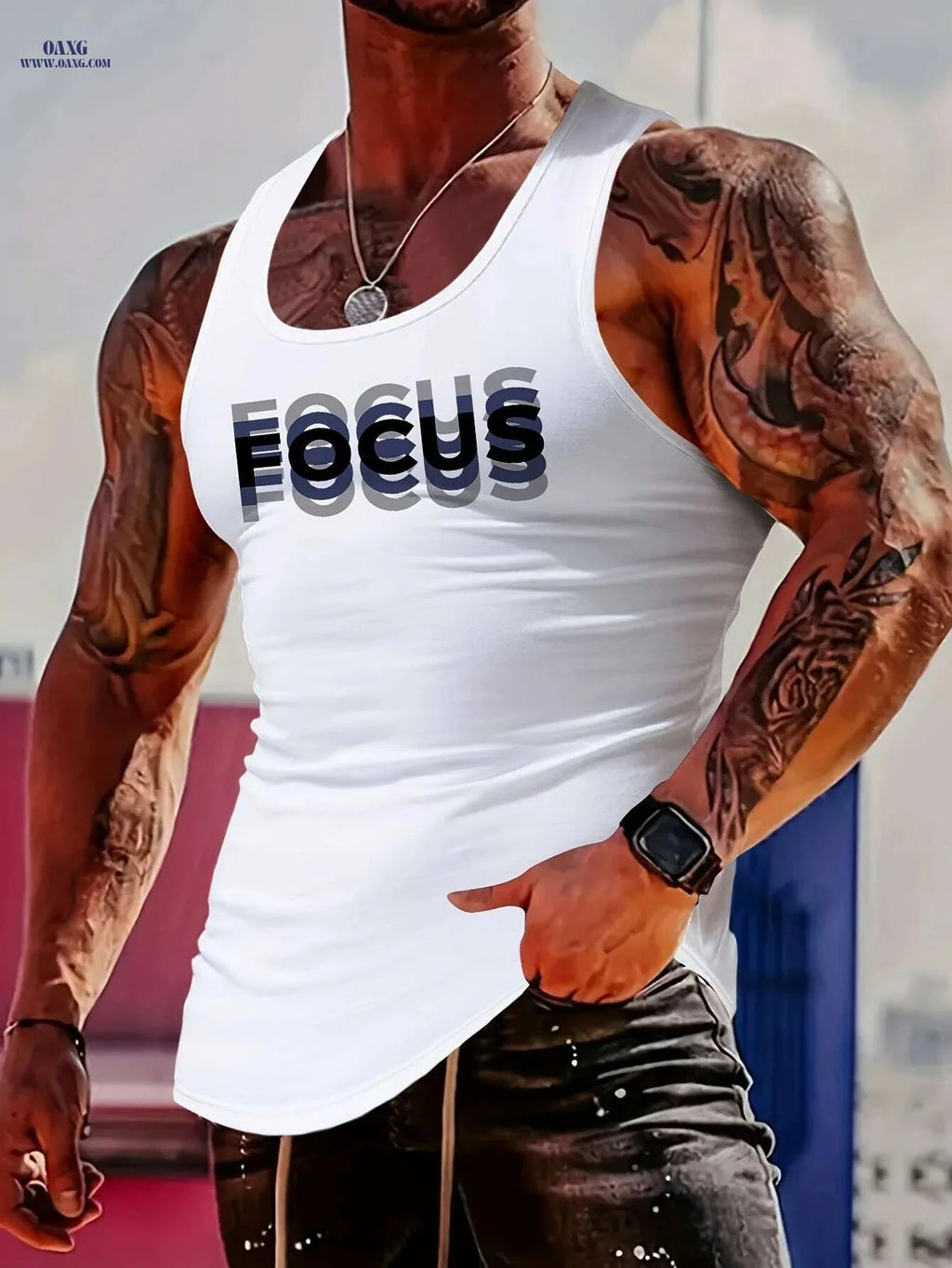 FOCUS Performance Tank Top - Moisture-Wicking Men's Workout Shirt   OAXG 