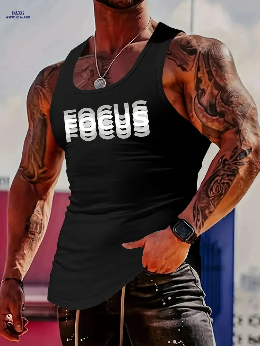FOCUS Performance Tank Top - Moisture-Wicking Men's Workout Shirt   OAXG 