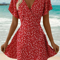 Fortune-Attracting Ruffle Hem Maxi Dress for Women - All-Season Style   OAXG 