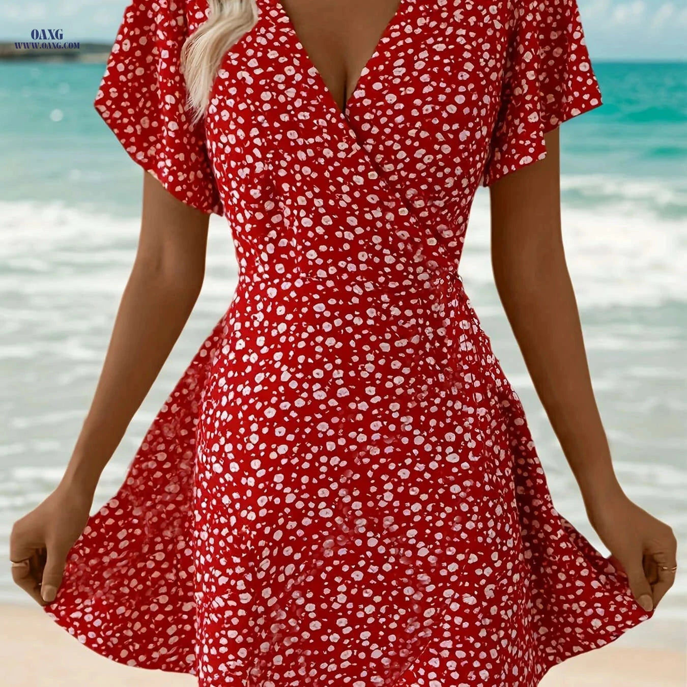 Fortune-Attracting Ruffle Hem Maxi Dress for Women - All-Season Style   OAXG 