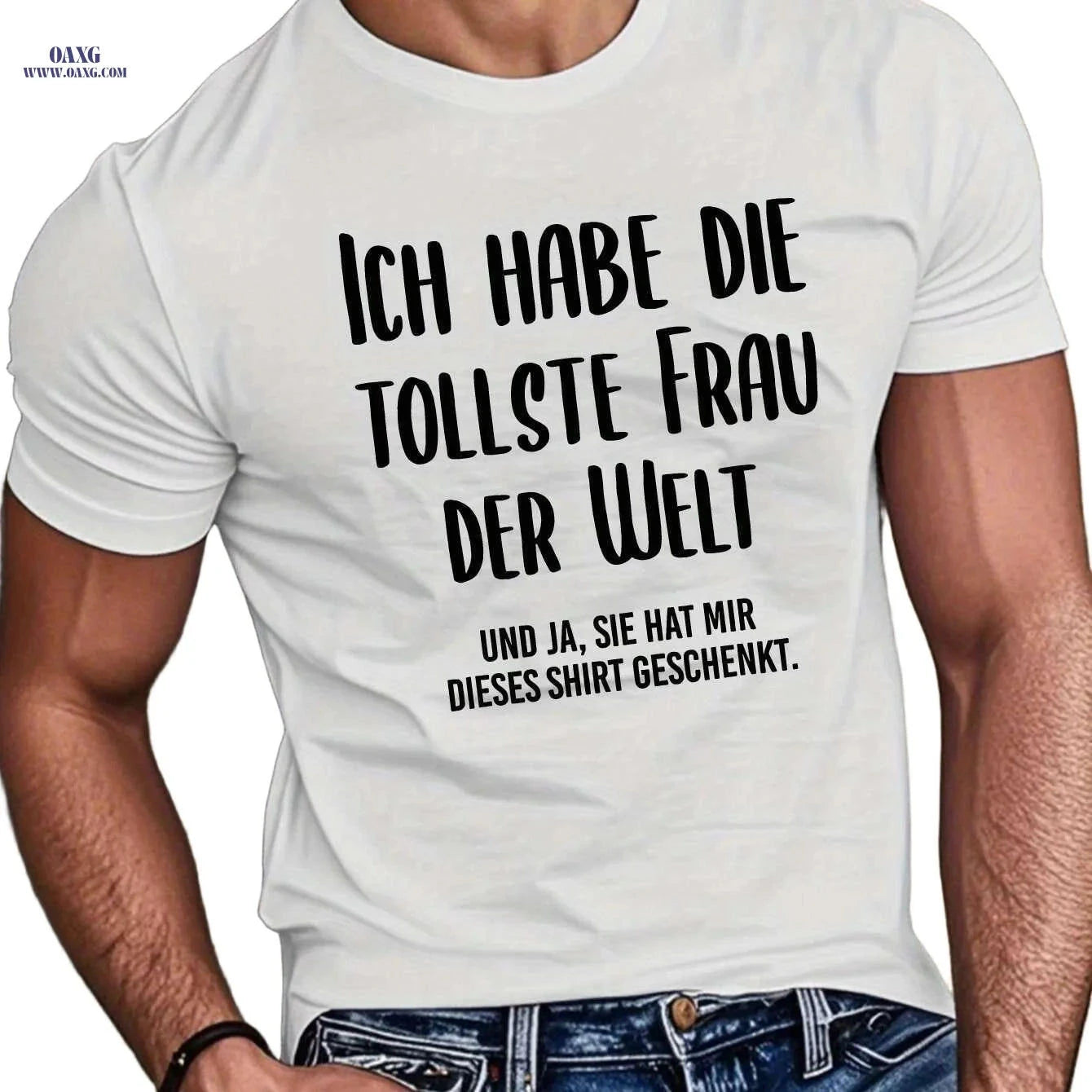 Funny German Phrase T-Shirt - Men's Casual Summer Tee, Geometric Print   OAXG Khaki / S