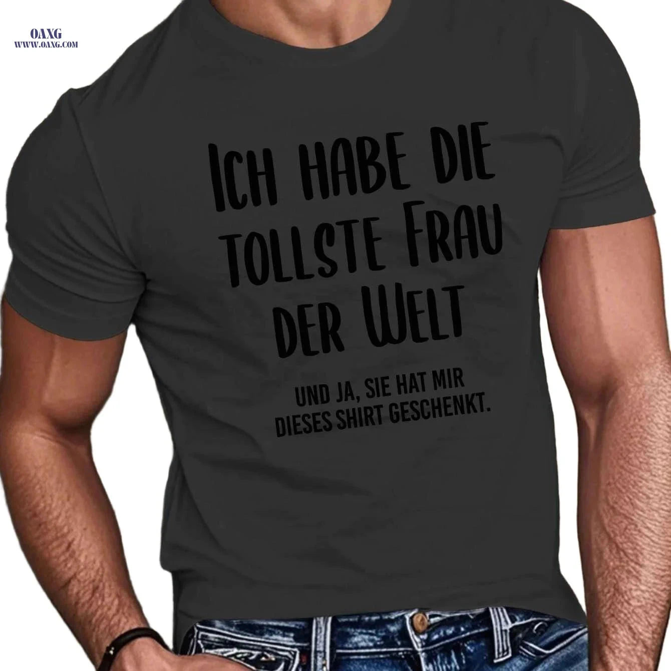 Funny German Phrase T-Shirt - Men's Casual Summer Tee, Geometric Print   OAXG Khaki / S