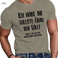 Funny German Phrase T-Shirt - Men's Casual Summer Tee, Geometric Print   OAXG Khaki / S