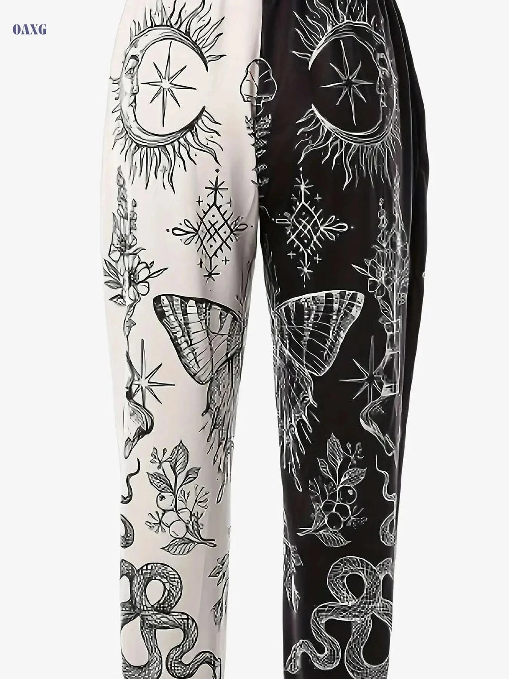 Funny Print Women's Casual Sports Pants - Elastic Waist Athleisure Style   OAXG Mixed Color / S