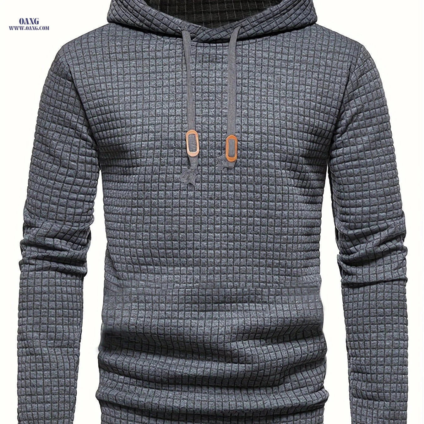 GEKM Men's Jacquard Check Pullover Sweatshirt - Long Sleeve Casual Wear   OAXG 