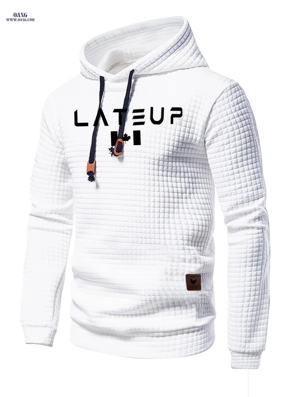 GEKM Men's Jacquard Check Pullover Sweatshirt - Long Sleeve Casual Wear   OAXG 