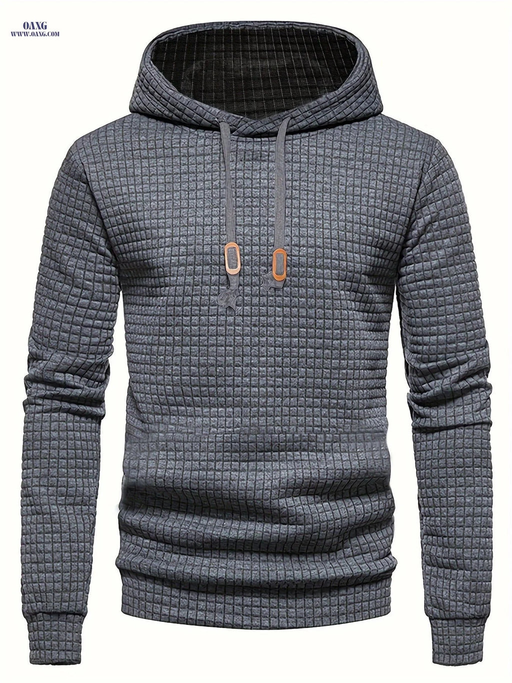 GEKM Men's Jacquard Check Pullover Sweatshirt - Long Sleeve Casual Wear   OAXG 