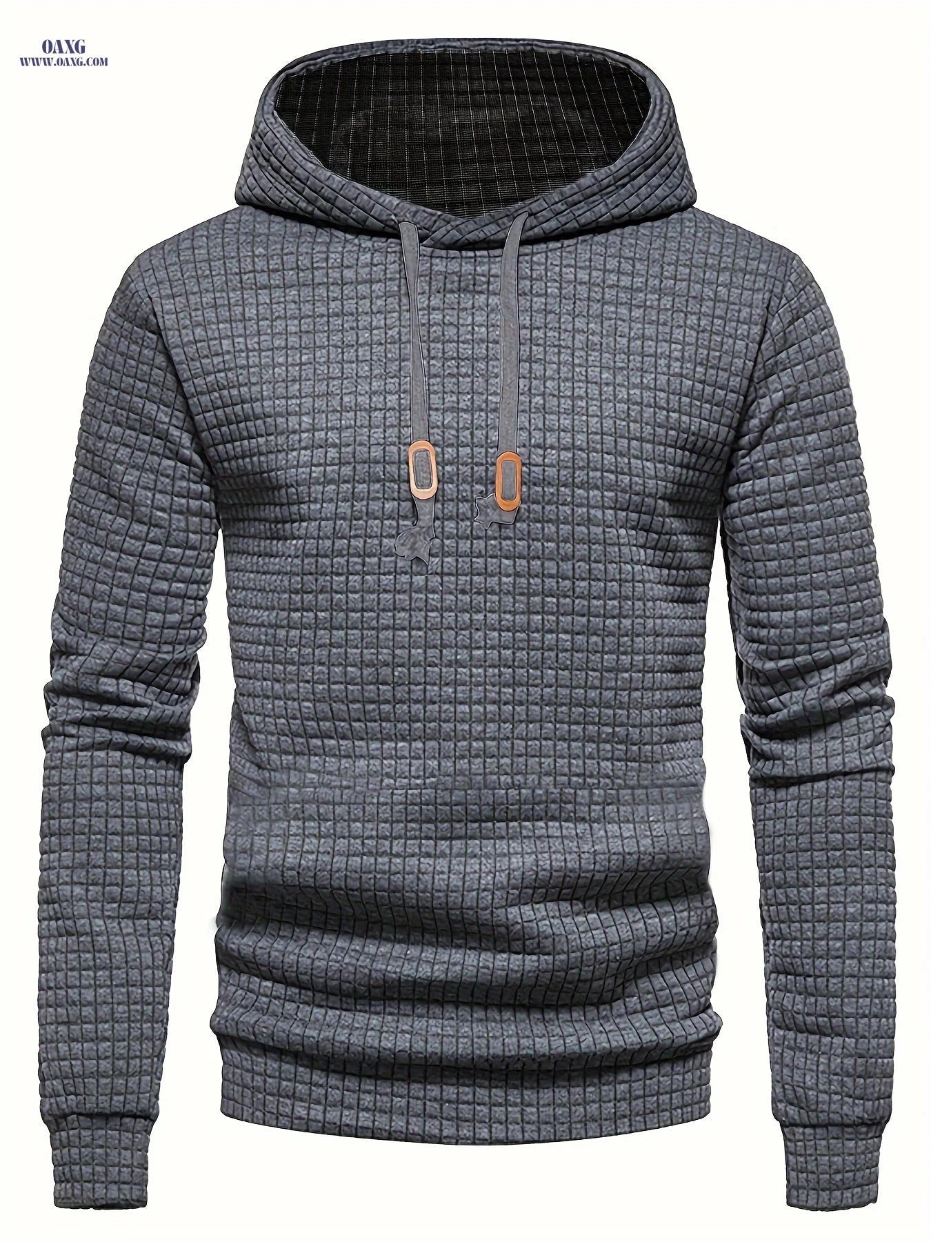 GEKM Men's Jacquard Check Pullover Sweatshirt - Long Sleeve Casual Wear   OAXG 