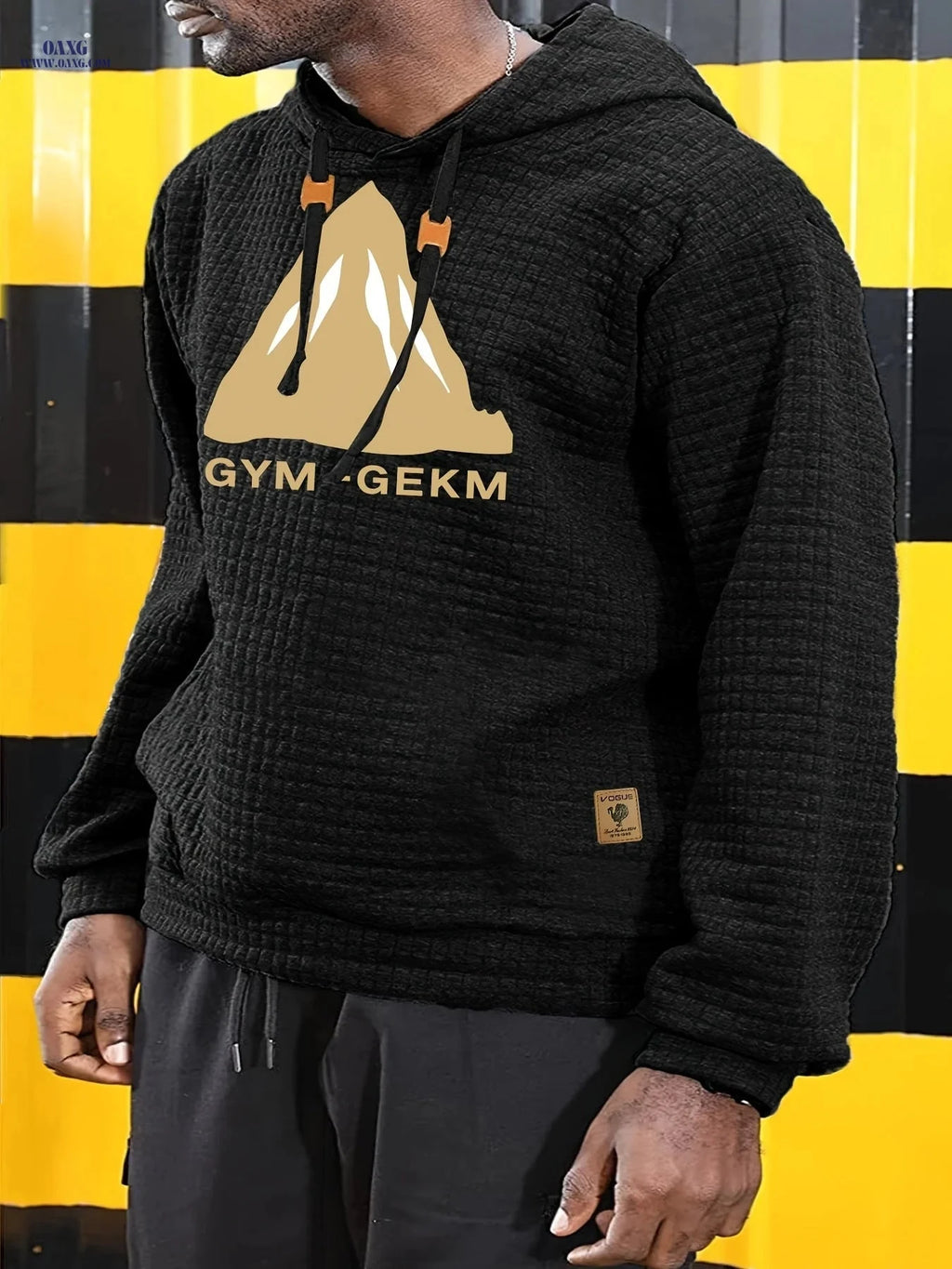 GEKM Men's Jacquard Check Pullover Sweatshirt - Long Sleeve Casual Wear   OAXG 