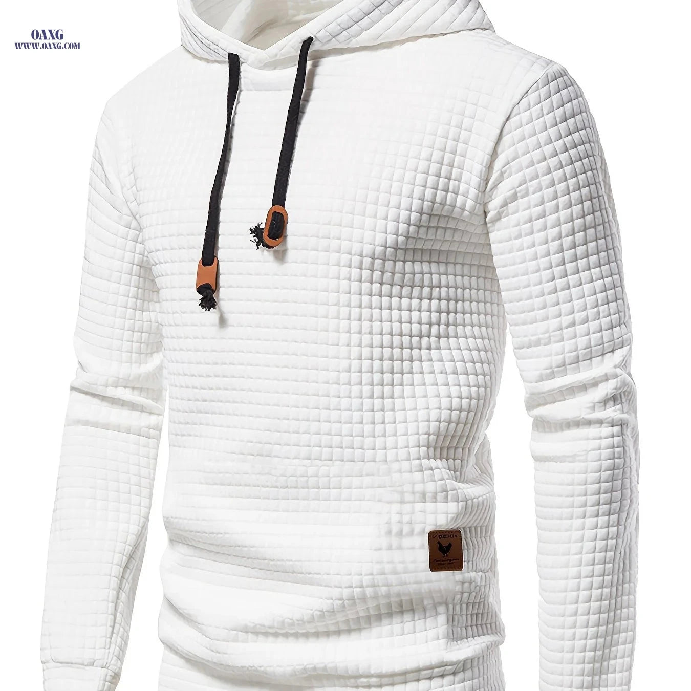GEKM Men's Jacquard Check Pullover Sweatshirt - Long Sleeve Casual Wear   OAXG 