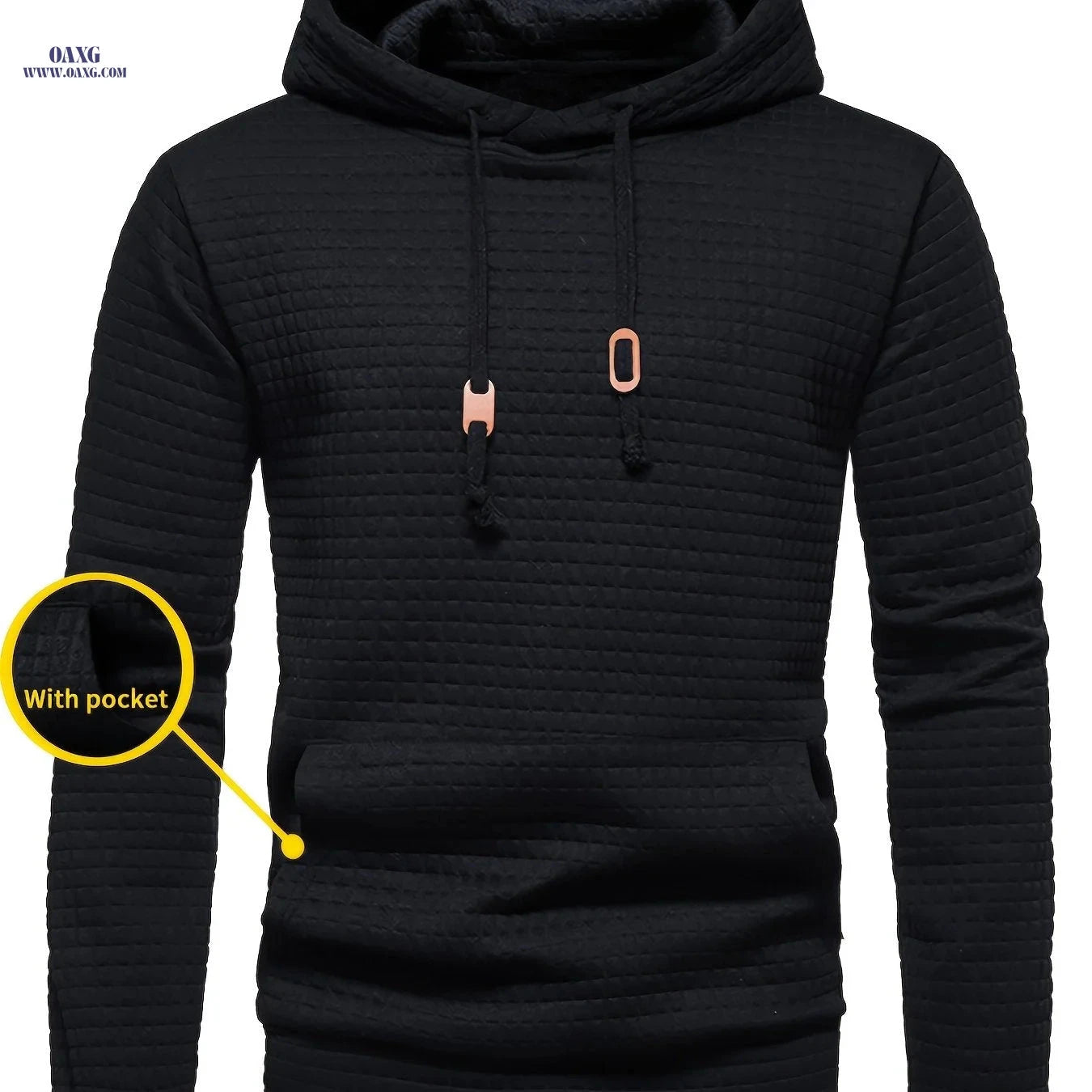 GEKM Men's Jacquard Check Pullover Sweatshirt - Long Sleeve Casual Wear   OAXG 