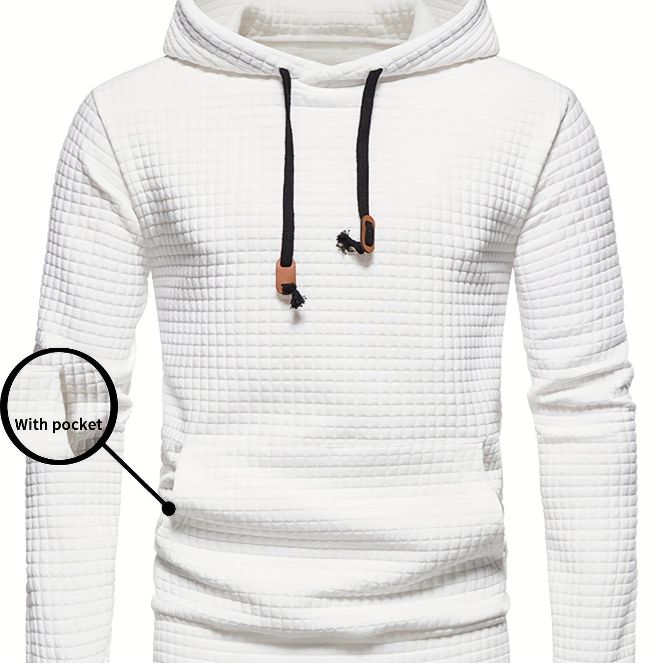 GEKM Men's Jacquard Check Pullover Sweatshirt - Long Sleeve Casual Wear   OAXG 