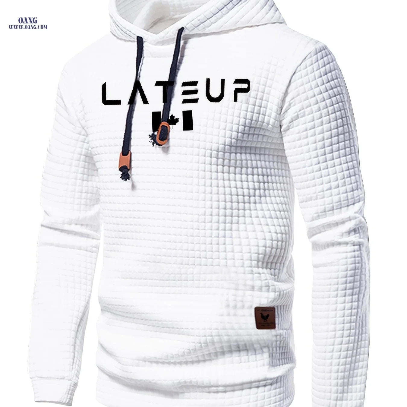 GEKM Men's Jacquard Check Pullover Sweatshirt - Long Sleeve Casual Wear   OAXG 