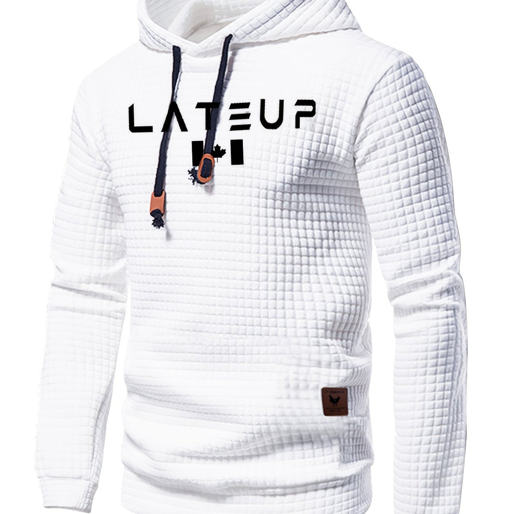 GEKM Men's Jacquard Check Pullover Sweatshirt - Long Sleeve Casual Wear   OAXG 