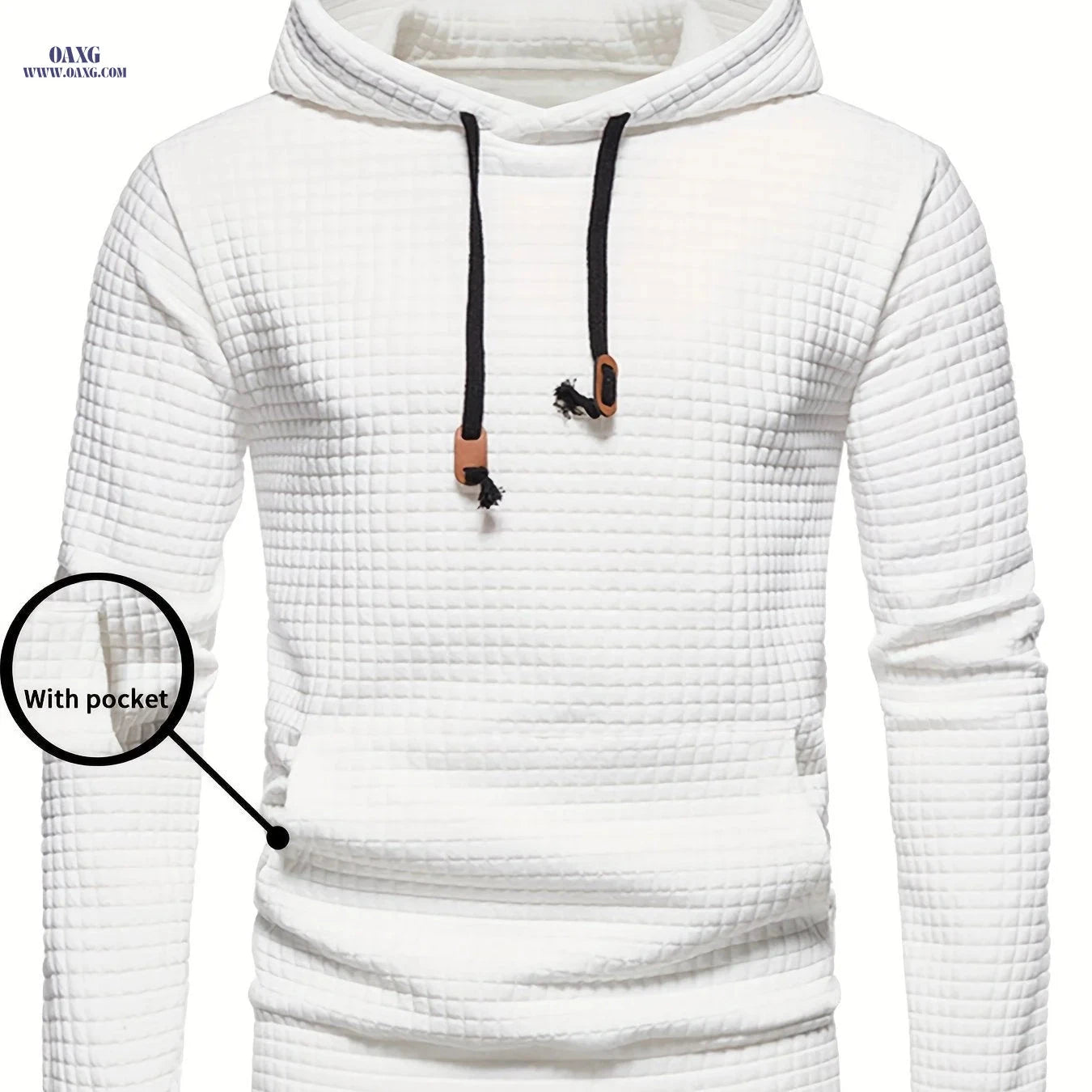 GEKM Men's Jacquard Check Pullover Sweatshirt - Long Sleeve Casual Wear   OAXG 