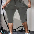 Gengyuan Men's Cool-Feel Sports Capri Pants - Lightweight & Quick-Drying   OAXG Grey / FR XS