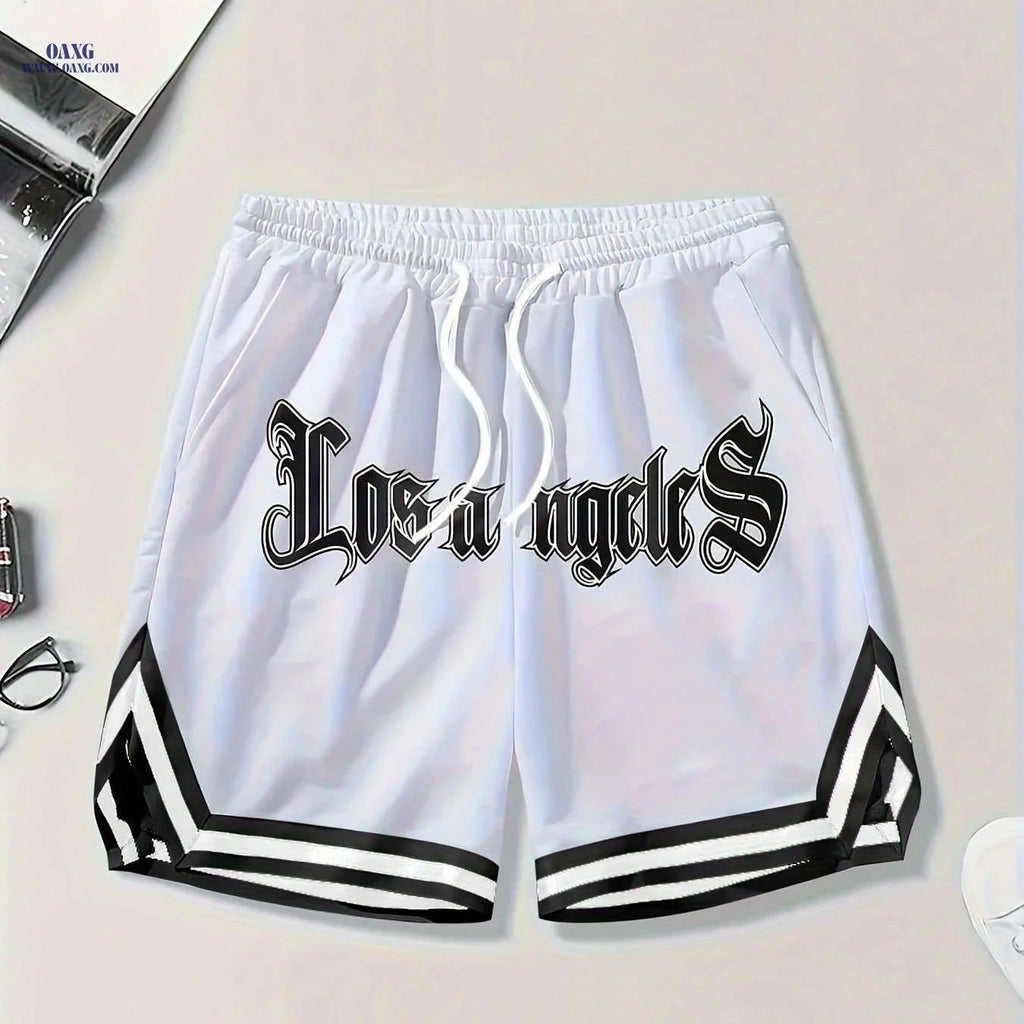 Gengyuan Men's Printed Basketball Shorts - Slightly Stretchy & Casual   OAXG 