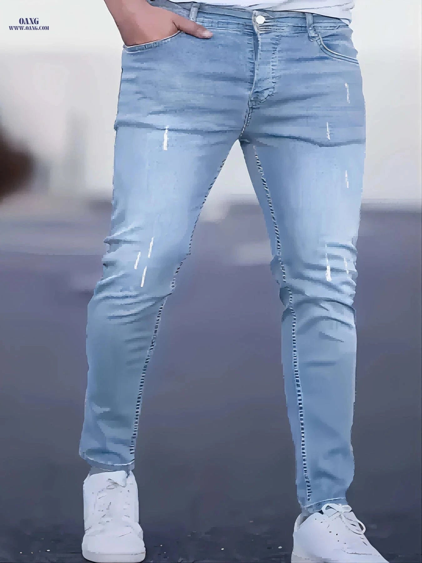 Gengyuan'S Men's Casual High-Stretch Long Pants - Slim Fit Denim   OAXG 