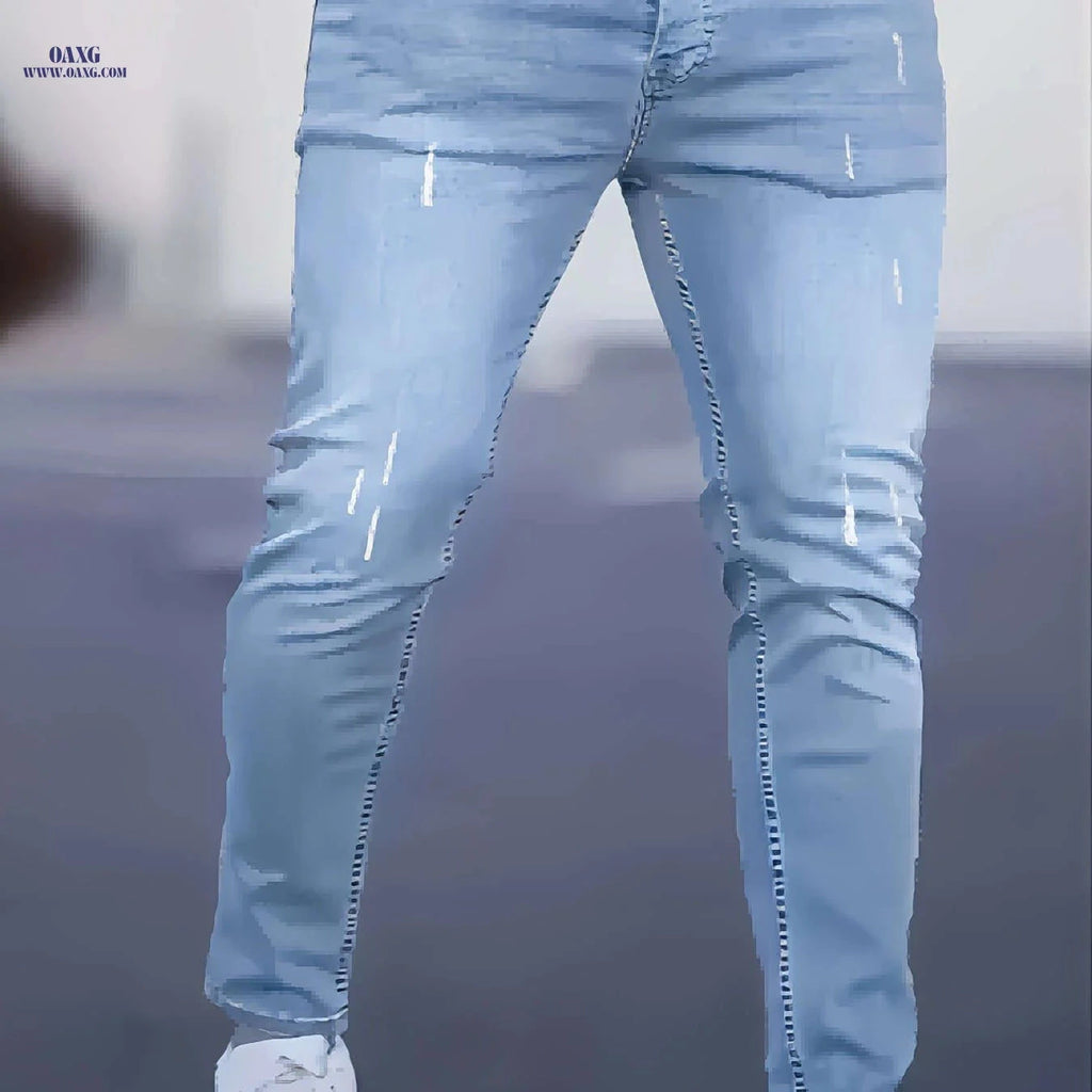 Gengyuan'S Men's Casual High-Stretch Long Pants - Slim Fit Denim   OAXG 