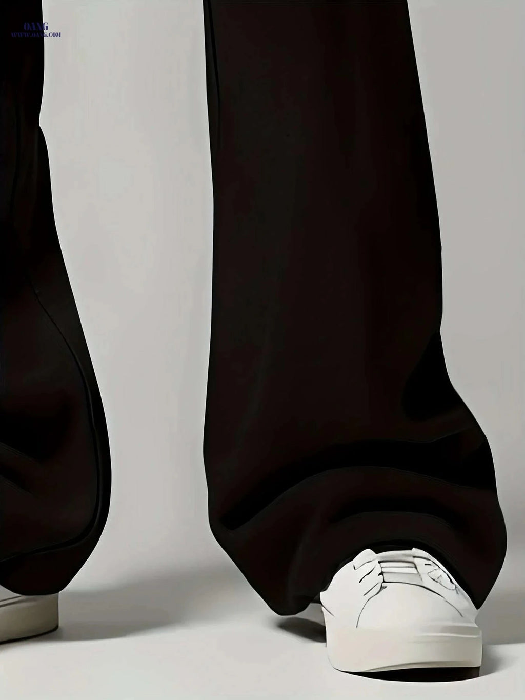 Gentlemen's Casual Knitted Pants - Drawstring Waist, Solid Color Style   OAXG Black / S