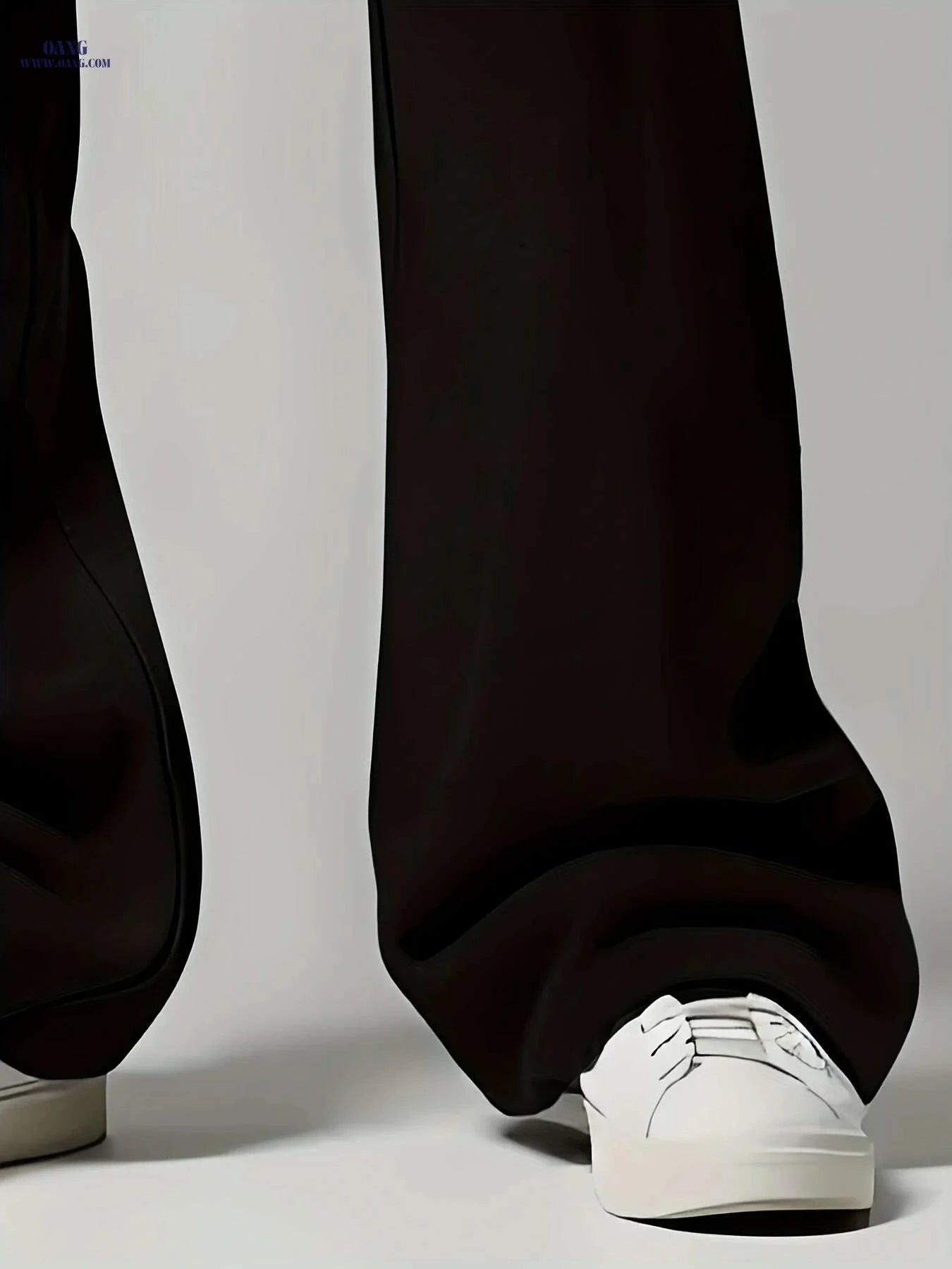 Gentlemen's Casual Knitted Pants - Drawstring Waist, Solid Color Style   OAXG Black / S